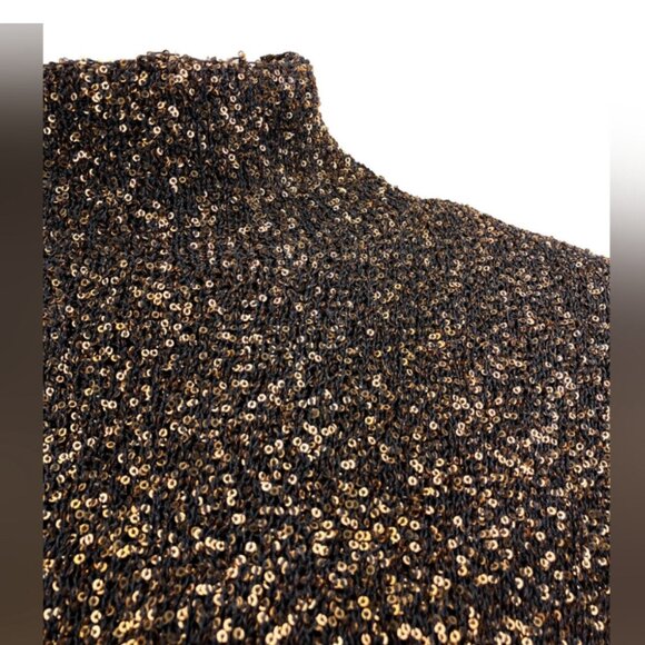 Cutout Sequined Crochet-knit Turtleneck Sweater - Size M - Made in Italy - Picture 2 of 4